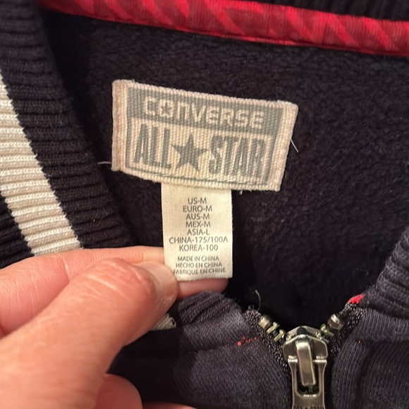 Converse Mens Black Varsity Jacket with Gold Letter C - Picture 6 of 13
